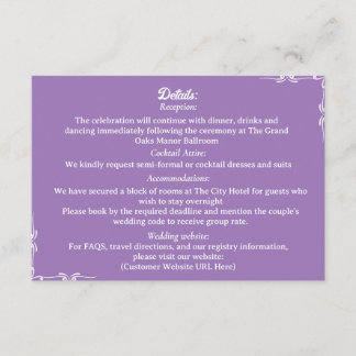 Carte D'accompagnement ​Amethyst & White Botanical Enclosure Card