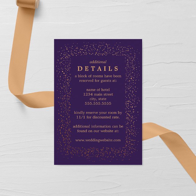 Carte D'accompagnement Améthyste et bronze Confetti brûle Mariage (Créateur téléchargé)