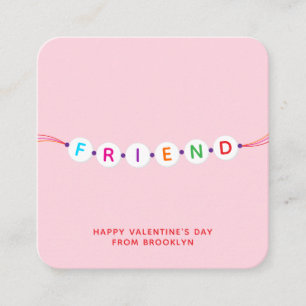 Carte D'accompagnement Ami mignon bracelet d'amitié rose Valentine