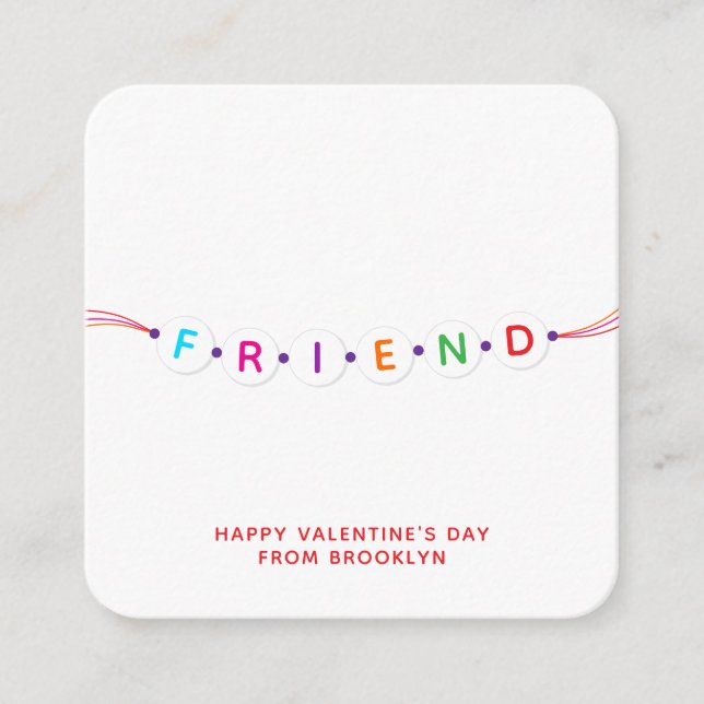 Carte D'accompagnement Ami mignon bracelet d'amitié Saint Valentin (Devant)