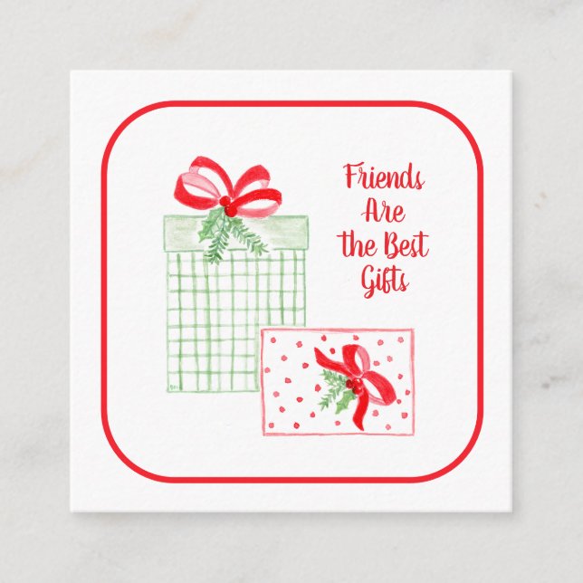 Carte D'accompagnement Amis de vacances Watercolor Meilleurs cadeaux Joye (Devant)