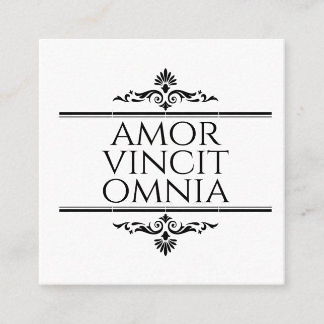 Carte D'accompagnement Amor Vincit Omnia Love conquiert Toutes Les Phrase (Devant)