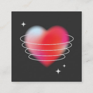 Carte D'accompagnement Amour de l'espace, coeur rouge hitech valentinjour