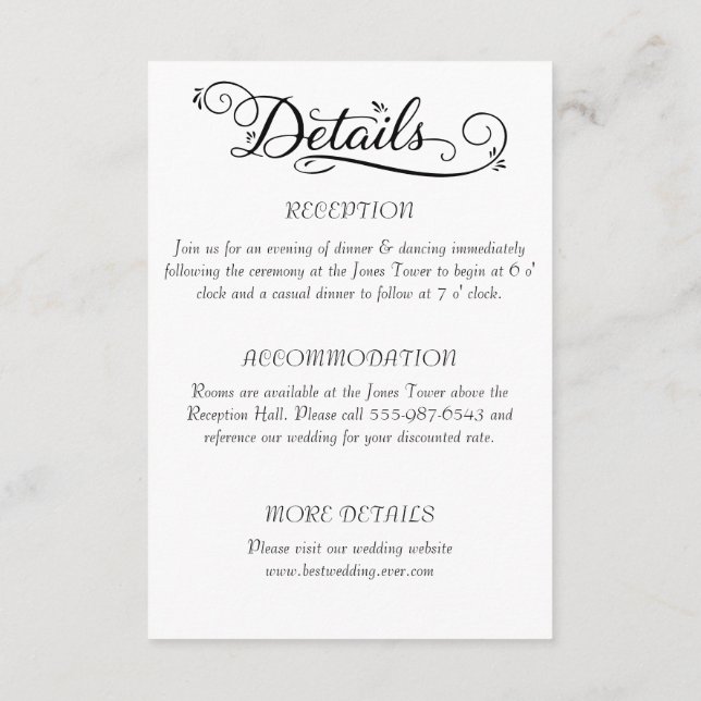 Carte D'accompagnement Amour et détails (Dos)