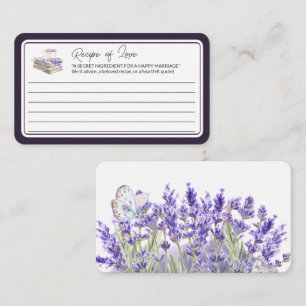 Carte D'accompagnement Amour et Lavender   Message de recette d'amour