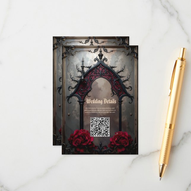 Carte D'accompagnement Amour Éternel Gothique (Devant/Arrière en situation)