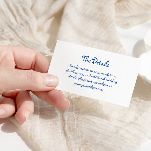 Carte D'accompagnement Amour   Mariage bleu et blanc manuscrit
