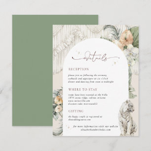 Carte D'accompagnement Amour Sauvage Détails pour les invités sur la ve