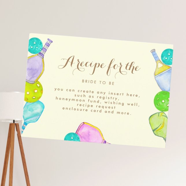 Carte D'accompagnement Amoureux de sport Aquarelle Thème Pickleball Maria (Créateur téléchargé)