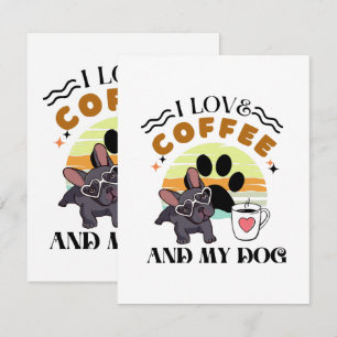 Carte D'accompagnement Amoureux du café - J'aime le café et mon chien