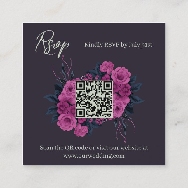 Carte D'accompagnement Amoureux gothiques romantiques de budget Code QR R (Dos)