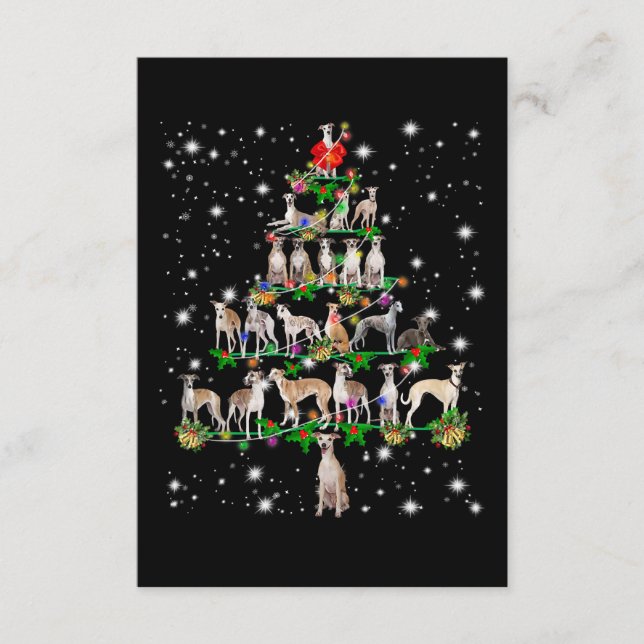 Carte D'accompagnement Amusant Whippet Noël Arbre Ornament Décor cadeau (Devant)