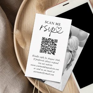 Carte D'accompagnement Analyser moi mariage RSVP QR Code photo