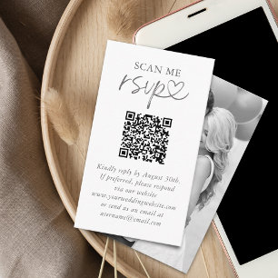 Carte D'accompagnement Analyser moi mariage RSVP QR Code photo