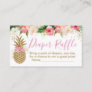 Carte D'accompagnement Ananas Tropical Floral Douche Raffle