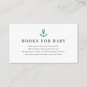 Carte D'accompagnement Anchor Navy Blue Baby Shower Request