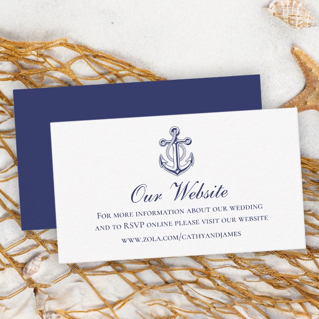Carte D'accompagnement Ancre Marine Blue Nautical Mariage Website (Créateur téléchargé)
