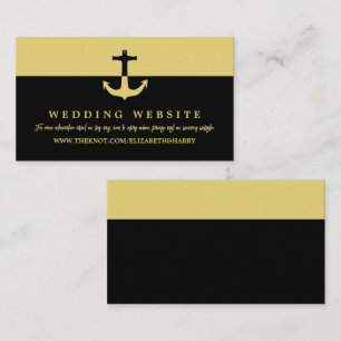 Carte D'accompagnement Ancre nautique, Black Gold, Site de mariage de pla
