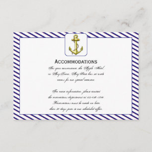 Carte D'accompagnement Ancre nautique sur les hébergements Mariages bleus