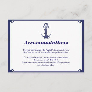 Carte D'accompagnement Ancre nautique sur Mariage de la Marine