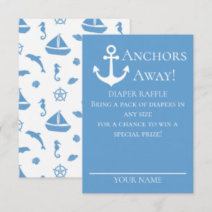 Carte D'accompagnement Ancres hors voiliers Blue Diaper Raffle Baby