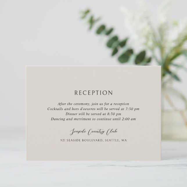 Carte D'accompagnement Andrea Beige Mariage élégant (Debout devant)