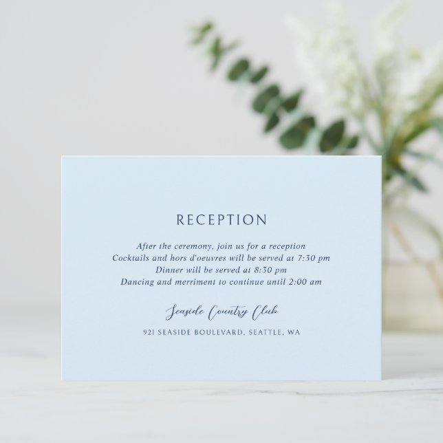 Carte D'accompagnement Andrea Sky Blue Mariage élégant (Debout devant)