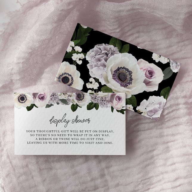Carte D'accompagnement Anémone blanche et violette nuptiale avec douche (Créateur téléchargé)