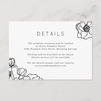 Carte D'accompagnement Anemone Bouquet Mariage