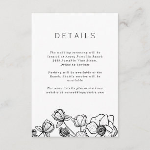 Carte D'accompagnement Anemone Bouquet Mariage