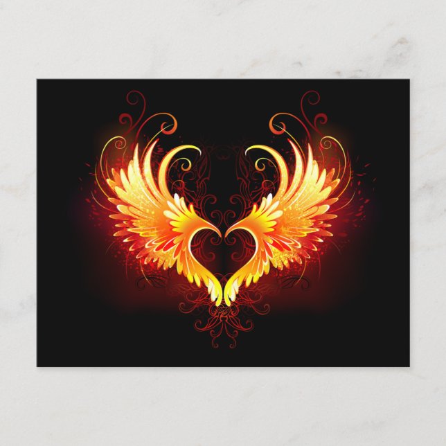 Carte D'accompagnement Angel Fire Heart with Wings (Devant)