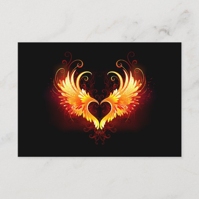 Carte D'accompagnement Angel Fire Heart with Wings (Devant)