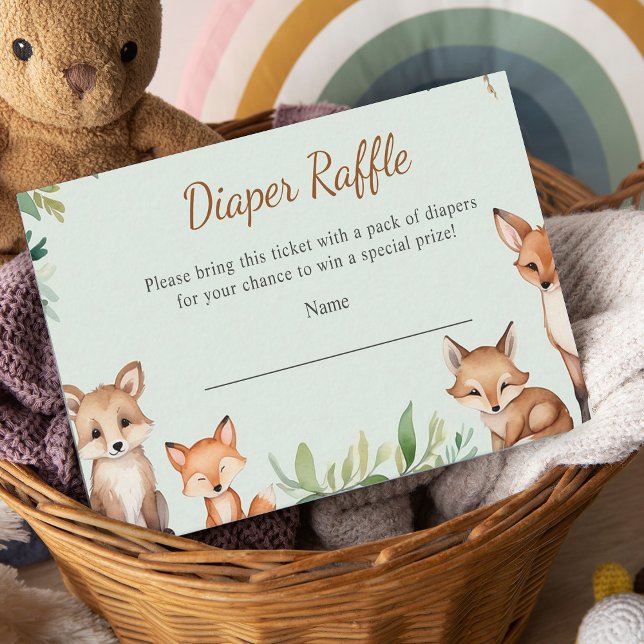 Carte D'accompagnement Animaux de bois Baby shower Déchets Raffle (Créateur téléchargé)