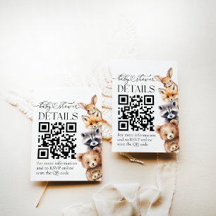 Carte D'accompagnement Animaux de bois Baby shower moderne DÉTAILS