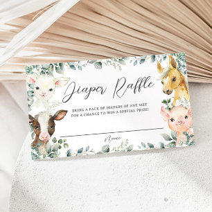 Carte D'accompagnement Animaux de ferme Verdure Barnyard Baby Diaper Raff