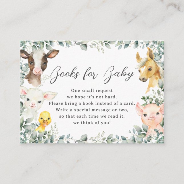 Carte D'accompagnement Animaux de ferme Verdure Barnyard Livres pour bébé (Devant)