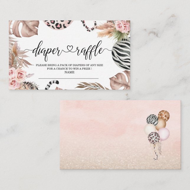 Carte D'accompagnement Animaux de fête Empreinte de léopard Jungle Wild b (Devant / Derrière)