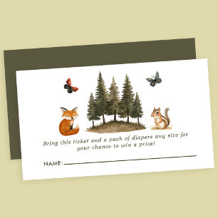 Carte D'accompagnement Animaux de la Forêt de Bois - Baby Shower - Tirage