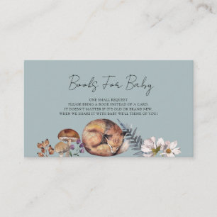 Carte D'accompagnement Animaux de la forêt de bois bleu poussiéreux Baby
