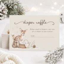 Animaux de la forêt Diaper Raffle Baby Shower d'hi