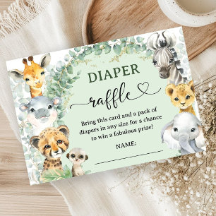 Carte D'accompagnement Animaux de Safari Tropicaux Baby Shower Jeu de Dia