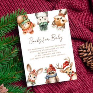 Carte D'accompagnement Animaux des bois Livres de Noël d'hiver pour bébé