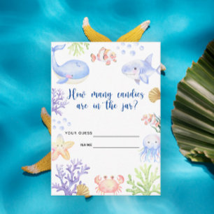 Carte D'accompagnement Animaux marins - combien de bonbons sont dans le b