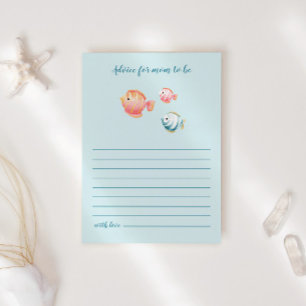 Carte D'accompagnement Animaux sous-marins Conseil de Baby Shower pour ma