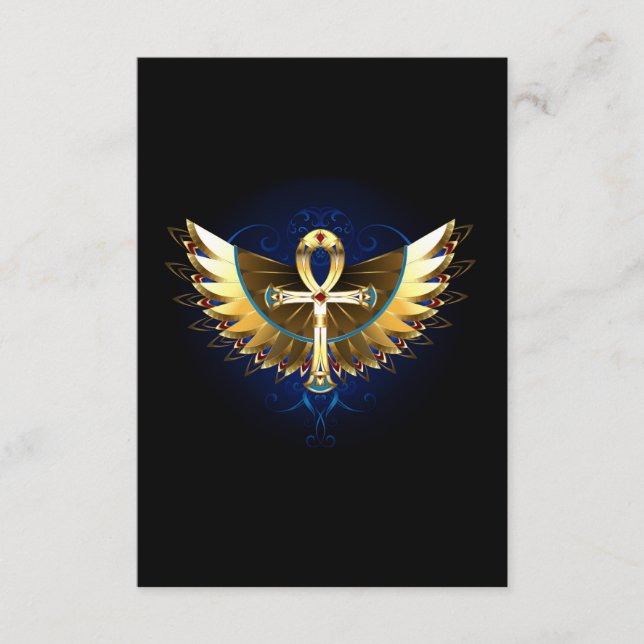 Carte D'accompagnement Ankh or avec ailes (Devant)