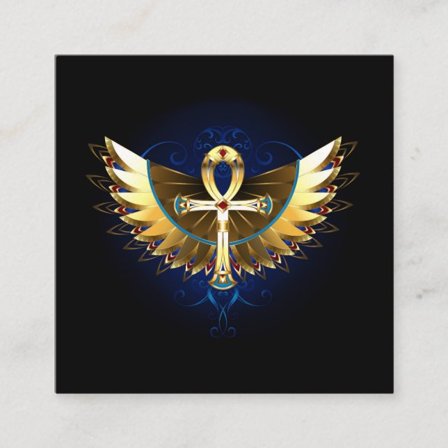 Carte D'accompagnement Ankh or avec ailes (Devant)