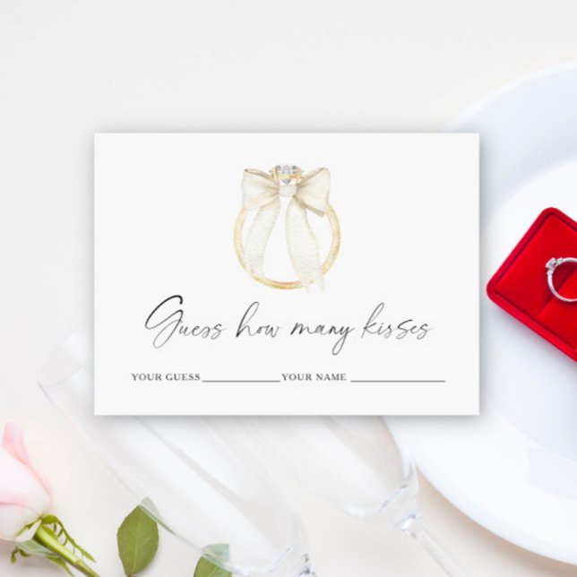 Carte D'accompagnement anneau et arc Combien de baisers jeu de nuptiale (Créateur téléchargé)