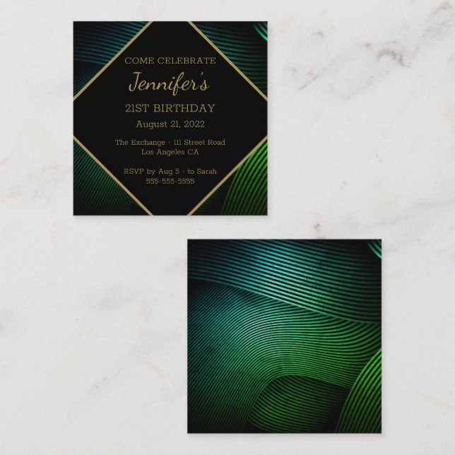 Carte D'accompagnement Anniversaire Chic Moderne (Devant / Derrière)