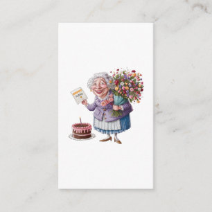 Carte D'accompagnement Anniversaire classique de Mamie avec des fleurs gé