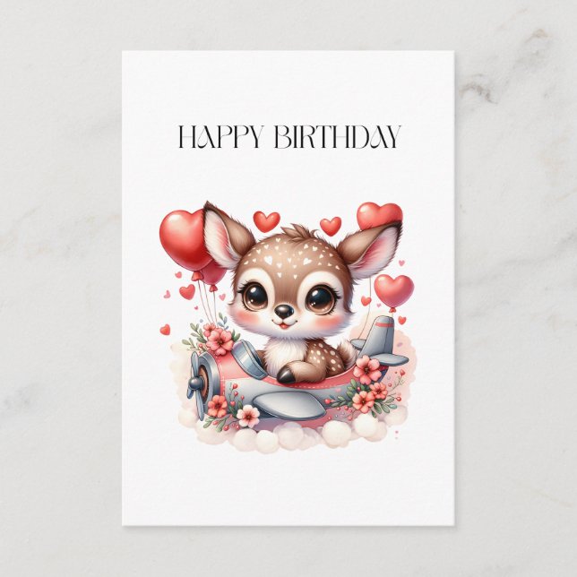 Carte D'accompagnement Anniversaire de Deer Pilot (Devant)